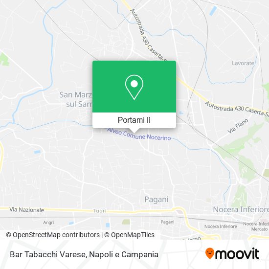 Mappa Bar Tabacchi Varese