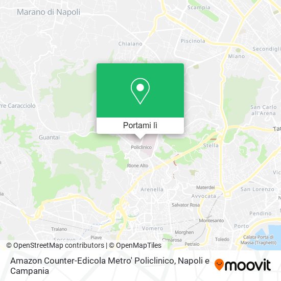 Mappa Amazon Counter-Edicola Metro' Policlinico