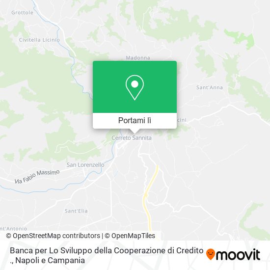 Mappa Banca per Lo Sviluppo della Cooperazione di Credito .