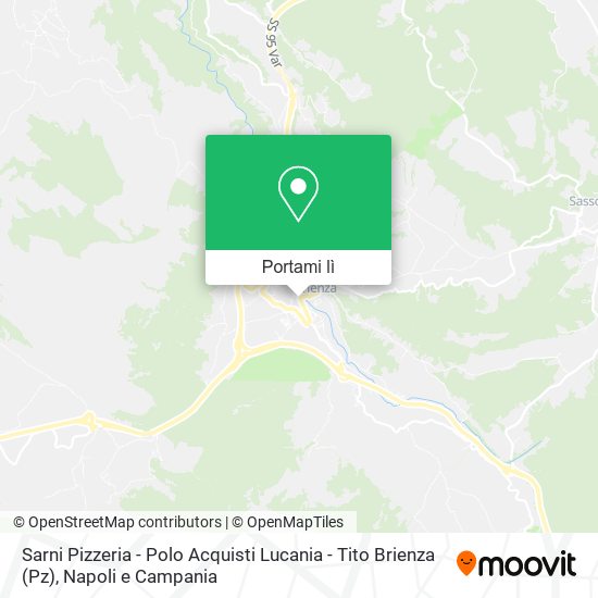 Mappa Sarni Pizzeria - Polo Acquisti Lucania - Tito Brienza (Pz)