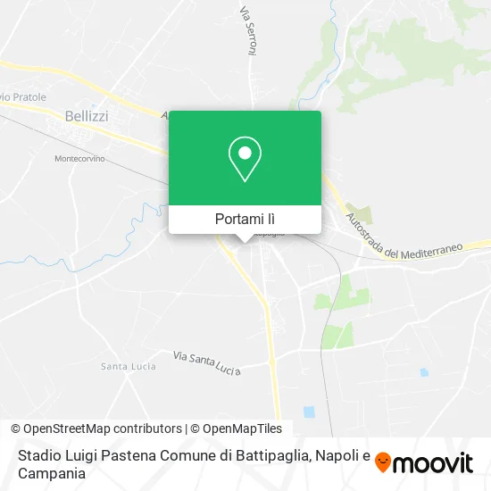 Mappa Stadio Luigi Pastena Comune di Battipaglia