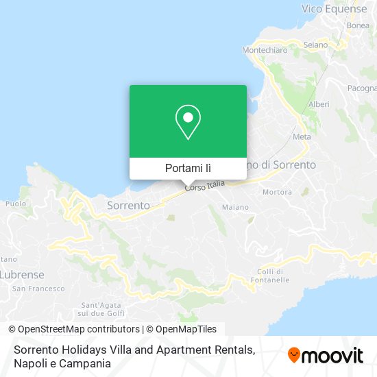 Mappa Sorrento Holidays Villa and Apartment Rentals