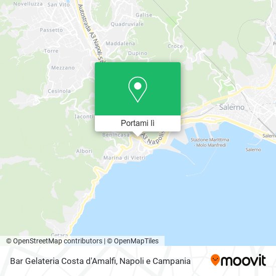 Mappa Bar Gelateria Costa d'Amalfi