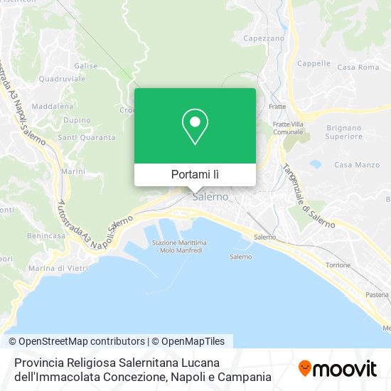 Mappa Provincia Religiosa Salernitana Lucana dell'Immacolata Concezione