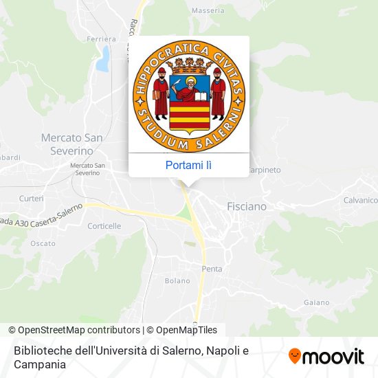 Mappa Biblioteche dell'Università di Salerno