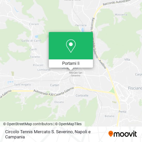 Mappa Circolo Tennis Mercato S. Severino