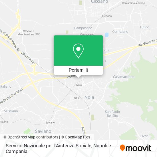 Mappa Servizio Nazionale per l'Aistenza Sociale