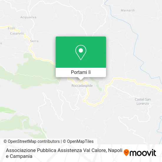 Mappa Associazione Pubblica Assistenza Val Calore