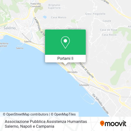 Mappa Associazione Pubblica Assistenza Humanitas Salerno