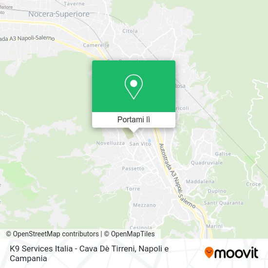 Mappa K9 Services Italia - Cava Dè Tirreni