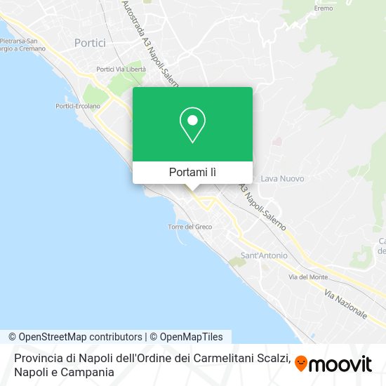 Mappa Provincia di Napoli dell'Ordine dei Carmelitani Scalzi