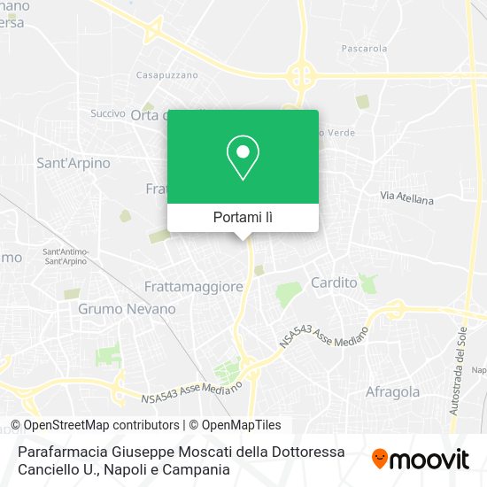 Mappa Parafarmacia Giuseppe Moscati della Dottoressa Canciello U.