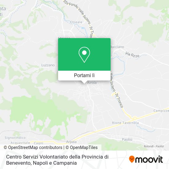 Mappa Centro Servizi Volontariato della Provincia di Benevento