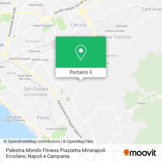 Mappa Palestra Mondo Fitness Piazzetta Miranapoli Ercolano