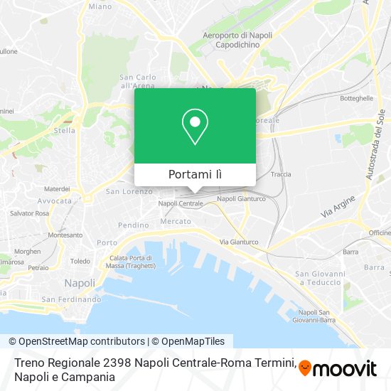 Mappa Treno Regionale 2398 Napoli Centrale-Roma Termini
