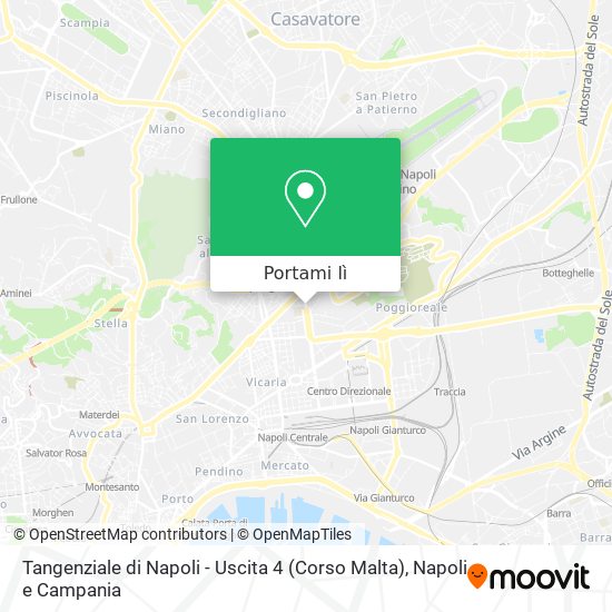 Mappa Tangenziale di Napoli - Uscita 4 (Corso Malta)