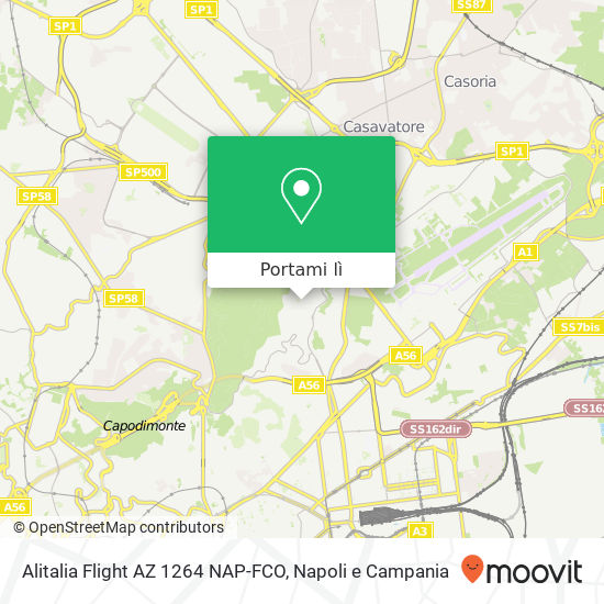 Mappa Alitalia Flight AZ 1264 NAP-FCO