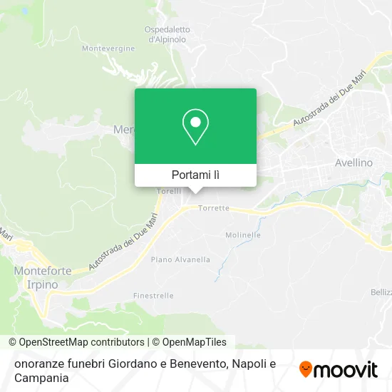 Mappa onoranze funebri Giordano e Benevento