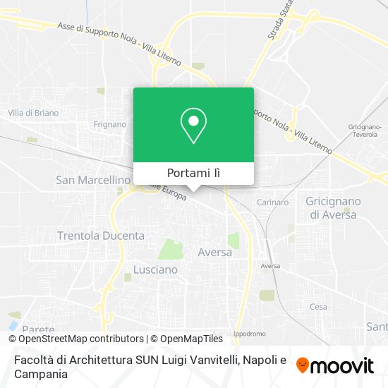 Mappa Facoltà di Architettura SUN Luigi Vanvitelli