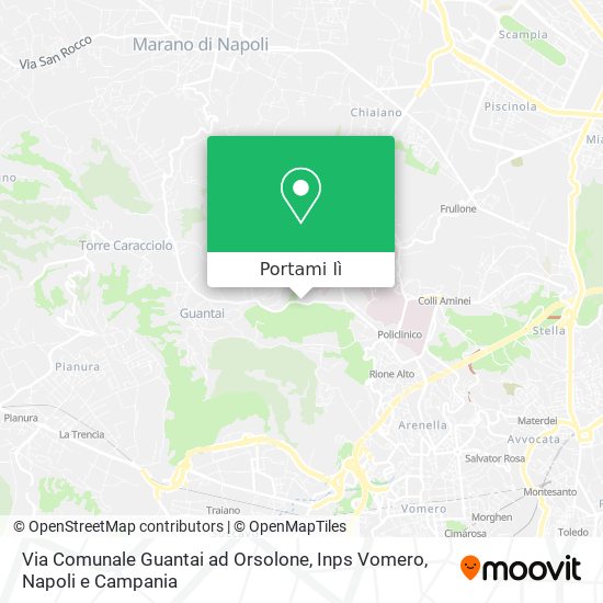 Mappa Via Comunale Guantai ad Orsolone, Inps Vomero