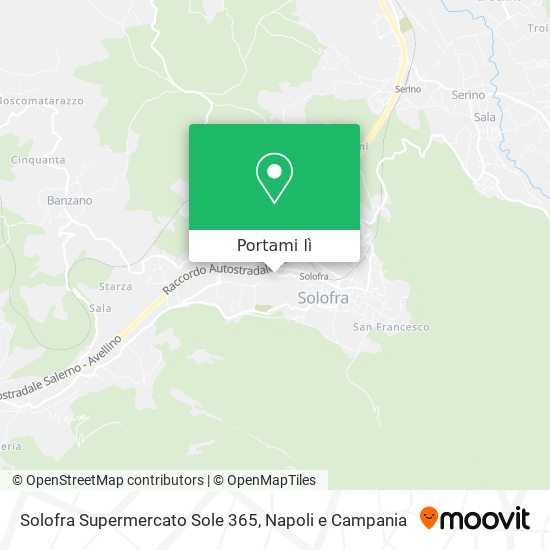 Mappa Solofra Supermercato Sole 365