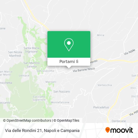 Mappa Via delle Rondini 21