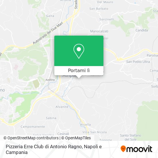 Mappa Pizzeria Erre Club di Antonio Ragno
