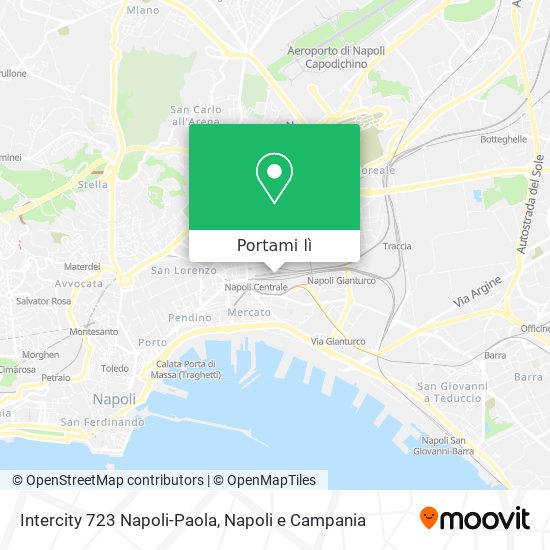 Mappa Intercity 723 Napoli-Paola