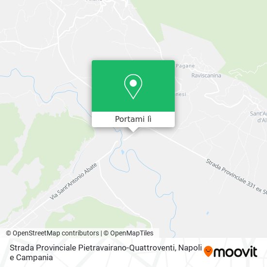 Mappa Strada Provinciale Pietravairano-Quattroventi