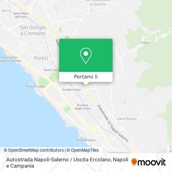 Mappa Autostrada Napoli-Salerno / Uscita Ercolano