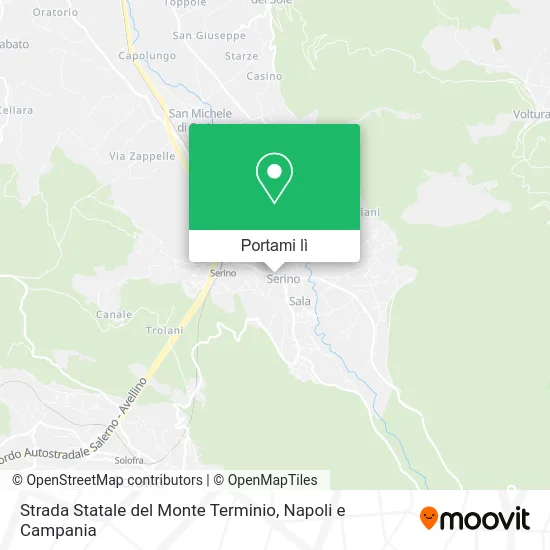 Mappa Strada Statale del Monte Terminio
