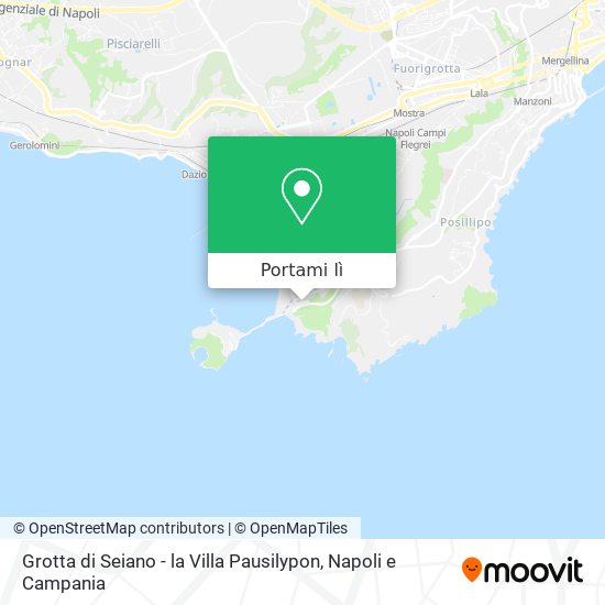 Mappa Grotta di Seiano - la Villa Pausilypon