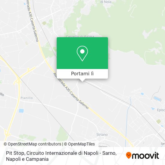 Mappa Pit Stop, Circuito Internazionale di Napoli - Sarno
