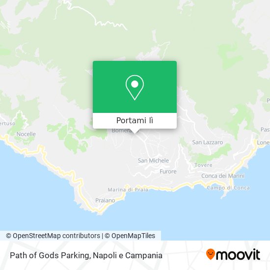 Mappa Path of Gods Parking