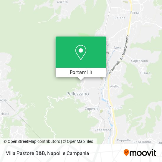 Mappa Villa Pastore B&B