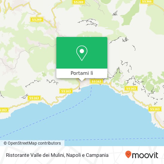 Mappa Ristorante Valle dei Mulini, Via Pasitea 84017 Positano