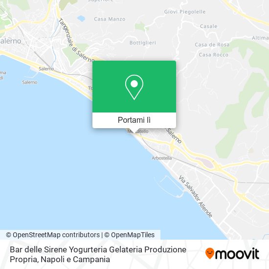 Mappa Bar delle Sirene Yogurteria Gelateria Produzione Propria