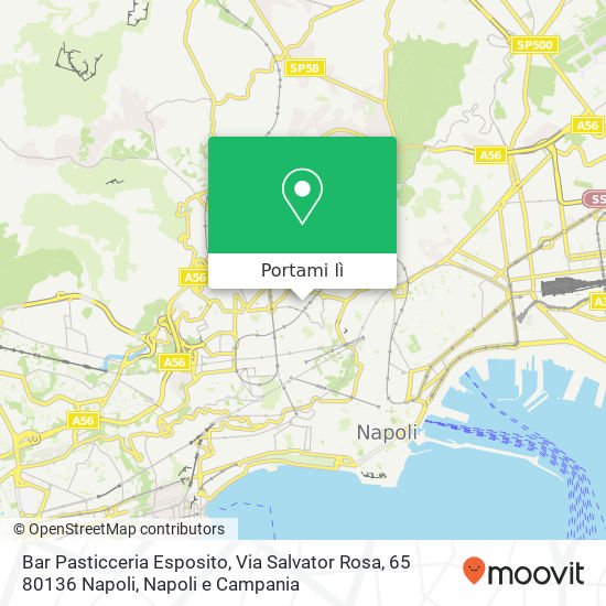 Mappa Bar Pasticceria Esposito, Via Salvator Rosa, 65 80136 Napoli