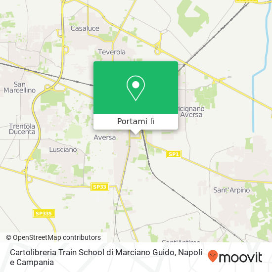 Mappa Cartolibreria Train School di Marciano Guido, Via Benedetto Croce, 9 81031 Aversa