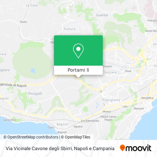 Mappa Via Vicinale Cavone degli Sbirri