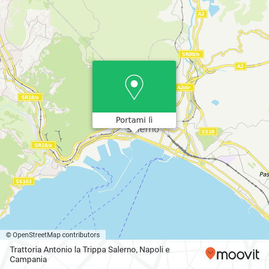 Mappa Trattoria Antonio la Trippa Salerno