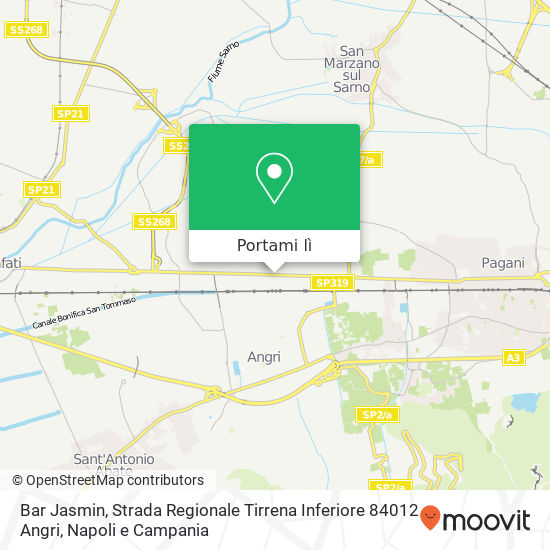 Mappa Bar Jasmin, Strada Regionale Tirrena Inferiore 84012 Angri