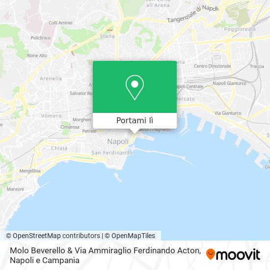 Mappa Molo Beverello & Via Ammiraglio Ferdinando Acton