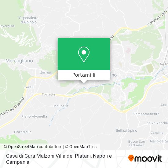 Mappa Casa di Cura Malzoni Villa dei Platani