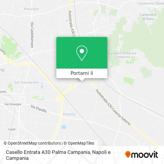 Mappa Casello Entrata A30 Palma Campania
