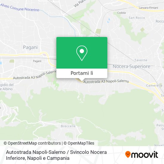 Mappa Autostrada Napoli-Salerno / Svincolo Nocera Inferiore