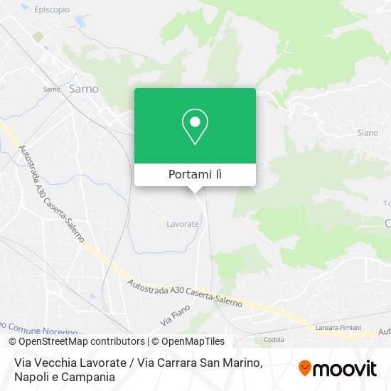 Mappa Via Vecchia Lavorate / Via Carrara San Marino