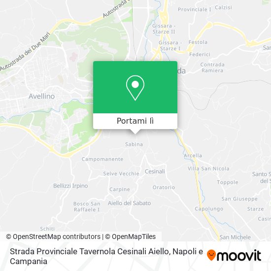 Mappa Strada Provinciale Tavernola Cesinali Aiello