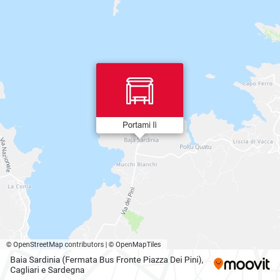 Mappa Baia Sardinia (Fermata Bus Fronte Piazza Dei Pini)