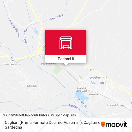 Mappa Cagliari (Prima Fermata Decimo Assemini)